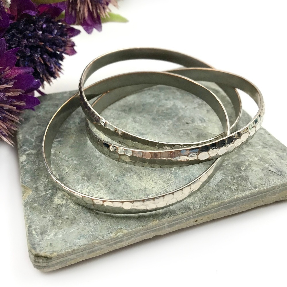 Silver tone Bangle Bracelets​